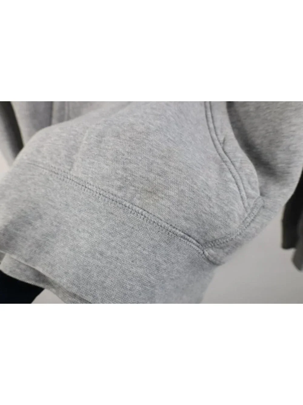 Vtg Y2K Nike Mens Medium Spell Out Block Letter Hoodie Sweatshirt Heather Gray